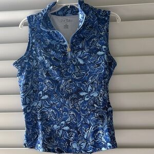 STELLA PARKER Women's Sleeveless Mock Zip  Golf Shirt ; Sz: M; EUC